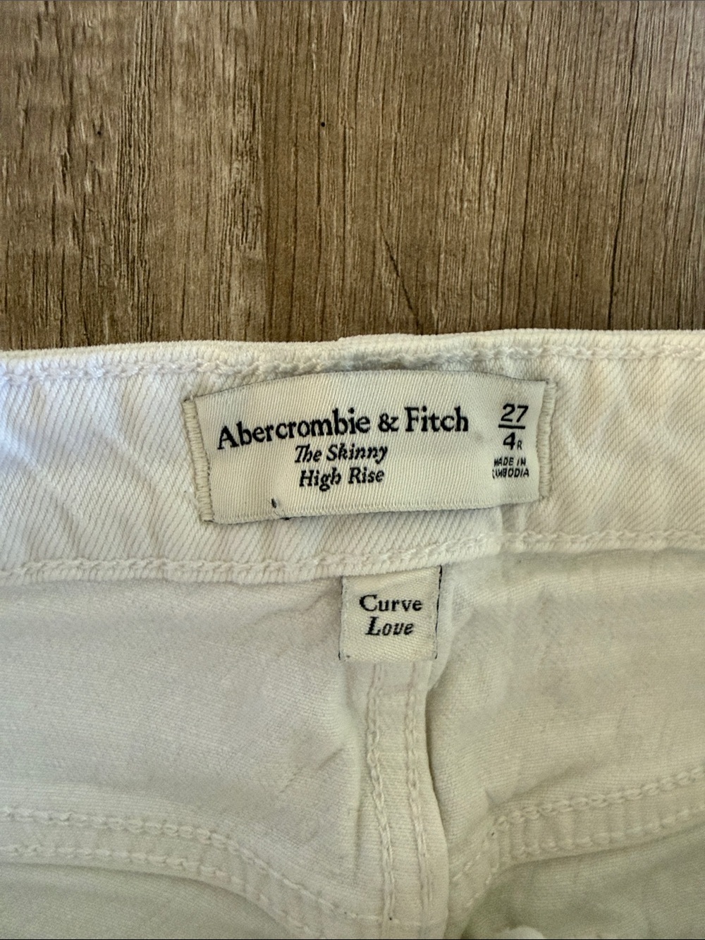 Abercrombie & Fitch Jeans White Curve Love The Skinny High Rise Size 27 Pants - Picture 2 of 9